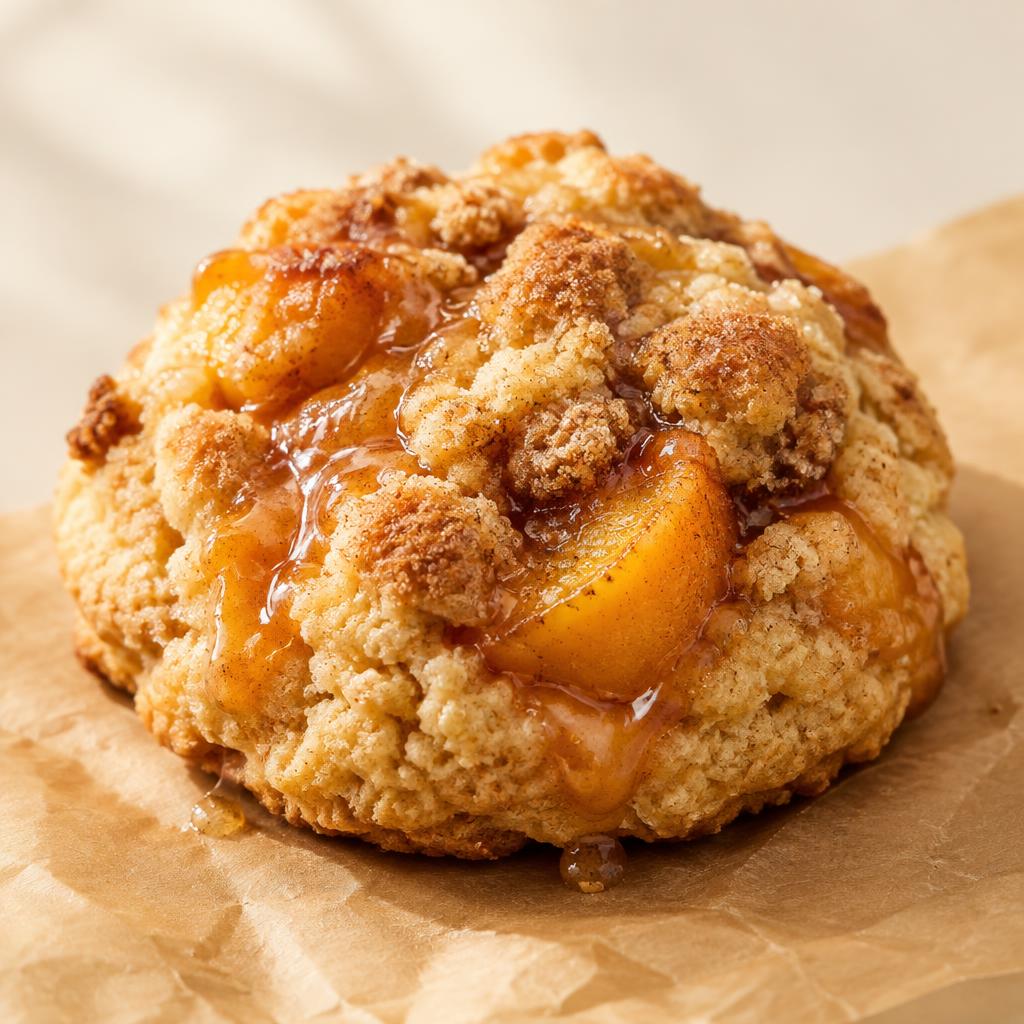 Peach Kobbler cookie — concept product photography